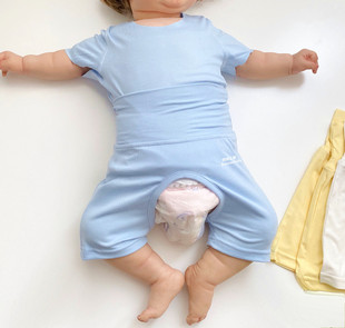 婴幼儿夏季薄款无骨莫代尔护肚套装男女宝宝0-3岁短袖分体二件套