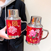 中式双喜陶瓷马克杯情侣一对水杯，结婚礼物怀旧复古老式茶缸伴手礼