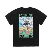 #FR2 兔子沙滩拍照 RABBITS Beach 男女情侣圆领宽松短袖T恤潮TEE