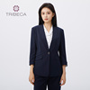 TRIBECA翠贝卡春商场同款韩版纯色休闲七分袖小西服