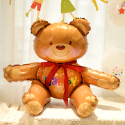 ins可爱立体小熊铝膜卡通动物气球儿童生日布置装饰派对拍照道具