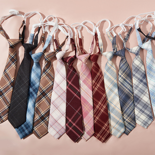 jk小领带女学院风格子，懒人日系制服衬衫，领结男女学生ins潮免打短