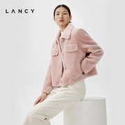 LANCY/朗姿2023秋冬羊毛毛呢外套女短款温柔气质高级感上衣