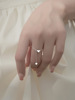 925纯银爱心戒指，女指环可调节食指配饰，关节戒尾戒时尚个性