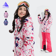 时尚滑雪服户外运动保暖冲锋衣女款套装防风保暖女滑雪服