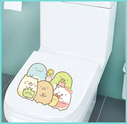 动物卡通图案创意搞笑墙装饰贴卫生间厕所，坐便器防水马桶盖贴画
