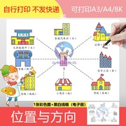 1121位置与方向人教版，三年级下数学绘画思维，导图小报手抄报电子版