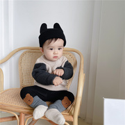 男童毛衣秋装韩版宝宝针织，套装上衣洋气婴幼儿童，长袖毛线衫外套冬