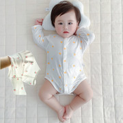 新生儿精棉莫代尔夏宝宝(夏宝宝)薄款空调，服无骨和尚服长袖包庇衣婴儿衣服