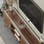 pvc软玻璃电视柜桌垫透明蕾丝餐桌布防水防油水晶板茶几垫子盖布