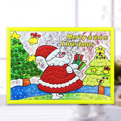 圣诞节手工diy纽扣画制作材料包幼儿园创意装饰迎新年粘贴画3-6岁