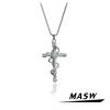 MASW麻秀原创设计灵蛇起舞系列甜酷十字架项链轻奢简约中性锁骨链