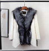 女中长款貂皮大衣海宁整貂设计感狐狸毛加厚(毛，加厚)加棉保暖高级皮草外套