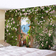 欧式田园玫瑰花墙壁装饰大挂毯墙布床头卧室宿舍背景布挂布拍照