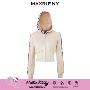 MAXRIENY x Hello Kitty联名系列截短抓绒卫衣外套24春季