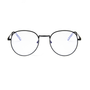 黑色金属猫耳眼镜框圆形，细框架复古镜架镜送镜盒眼镜布
