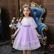 欧美公主裙童裙跨境外贸女童礼服裙儿童蓬蓬裙表演儿童连衣裙