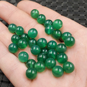 冰种绿玉髓圆珠玉石散珠菠菜绿满绿玛瑙珠子手链项链饰品配件珠子