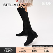 stellaluna女鞋秋冬时尚5050长，靴子黑色长筒过膝靴子长筒靴
