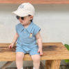 韩版婴儿童装夏男宝宝无袖背心短裤两件套宽松薄款透气POLO衫短袖