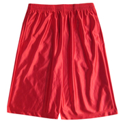 志奥丝光棉亮面男女童篮球服短裤，运动训练五分裤，无袋定制0012红色