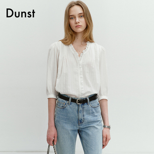 Dunst2024夏季女士短袖衬衫优雅法式半袖UDBL4B222