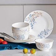 唐惠碗碗碟套装家用饭碗盘子勺子骨质瓷餐具套装10头中式碗盘釉上