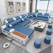 多功能沙发简约现代客厅大户型转角，可拆洗科技，布沙发(布沙发)组合