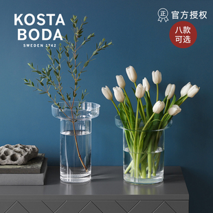 kostaboda进口水晶玻璃limelight创意花瓶欧式简约客厅插花摆件