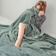 法兰绒毛毯被子冬季加厚双层珊瑚绒毯子床单人办公室午睡沙发盖毯