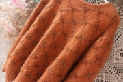 橘色格菱编织加厚原单单品孤品，毛衣套头2021安哥拉山羊毛毛衣