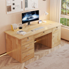 电脑桌家用实木办公桌，简约现代学生书桌，写字桌椅小户型桌子工作台
