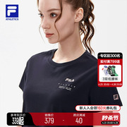 fila斐乐2024年夏季女子，针织短袖t透气圆领瑜伽运动t恤衫