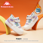 kappakids品牌女童冬季加绒aj板鞋2024儿童，高帮运动鞋小女孩