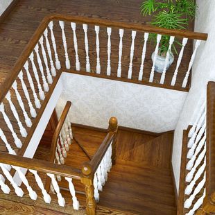 实木楼梯欧式烤漆旋转楼梯，家用全屋装修整梯阁楼楼梯