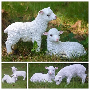 仿真绵羊儿童房，花园桌面动物小羊，模型摆件树脂装饰品
