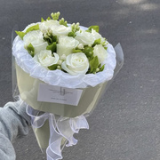 白玫瑰茉莉花束鲜花速递b同城，北京上海广州合肥送男友