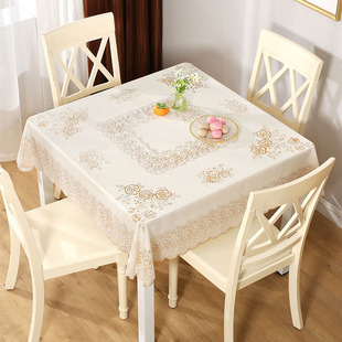 方桌布(方桌布)防水防油免洗正方形，pvc塑料餐桌布，八仙桌麻将桌台布茶几布