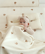 mielmom韩国儿童小熊空调，被婴儿纯棉纱布盖，毯宝宝午睡小被子通用