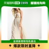 香港直邮潮奢asos女士，设计交叉式束腰挂脖长款沙滩连衣裙(自然)