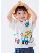 品牌折扣儿童短袖纯棉卡通，夏季男童t恤宝宝，洋气上衣小童休闲时尚