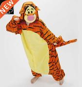 法兰绒情侣卡通连体睡衣家居演出服跳跳虎tigger onesies costume