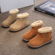 儿童棉靴2023冬季大棉鞋子男童女童加绒保暖加厚雪地靴短靴潮