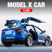 特斯拉modelx合金车模124摆件送男友男孩礼物，玩具车仿真汽车模型