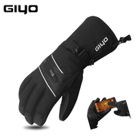 giyo冬季自行车手套骑行手套男女，触屏保暖加厚防风防水滑雪手套