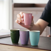 茶杯陶瓷功夫茶碗闻香杯直身单杯主人杯茶具，茶盏品茗聚香杯直口杯