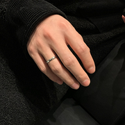 s925纯银刻字情侣礼物素圈戒指，男士活口指环，ins高级感简约素戒女