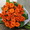 橙色芭比多头玫瑰，折射泡泡一束云南基地鲜花，现摘玫瑰鲜花红玫