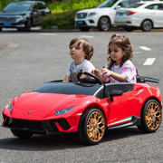 兰博基尼儿童电动车四轮玩具汽车可坐人双座跑车双人婴儿小孩童车