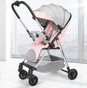 高档双向高景观(高景观，)婴儿推车可坐可躺超轻便折叠手推车四轮避震婴儿车